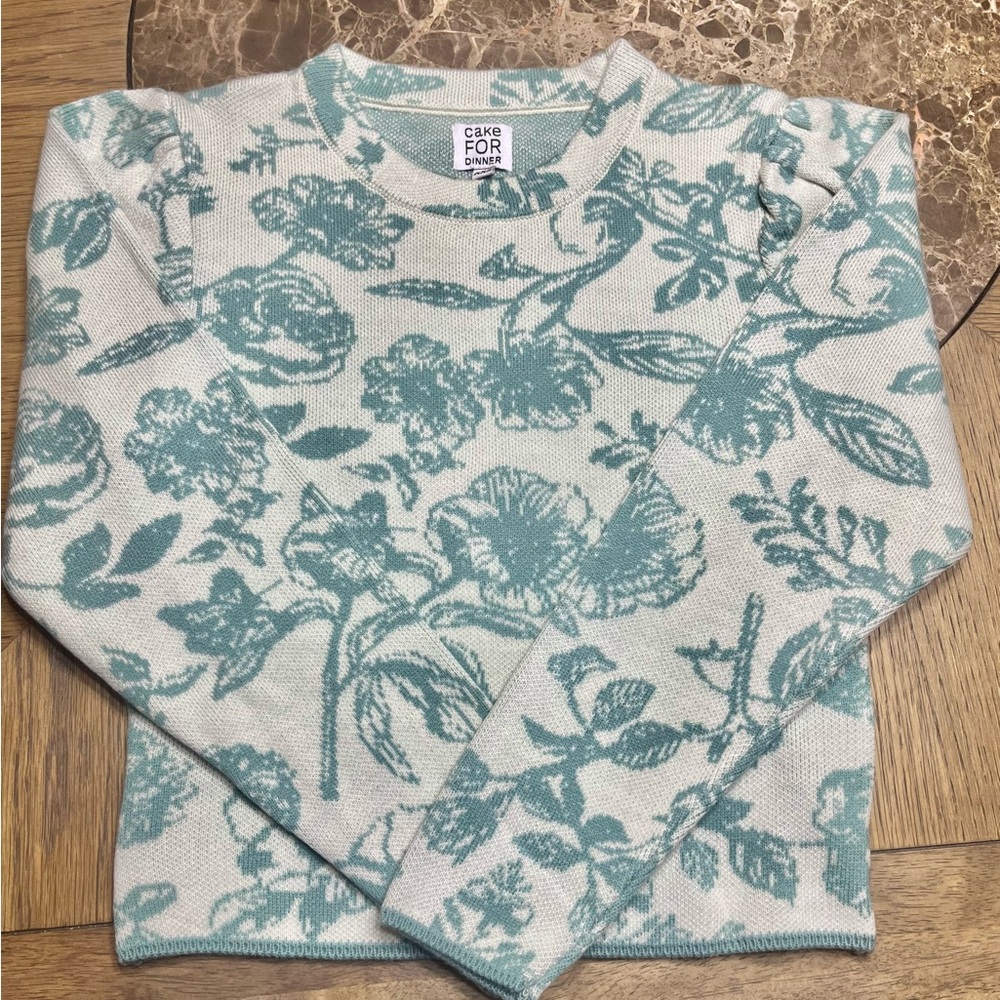 Cake For Dinner Amelia Jacquard Sweater Floral XXS